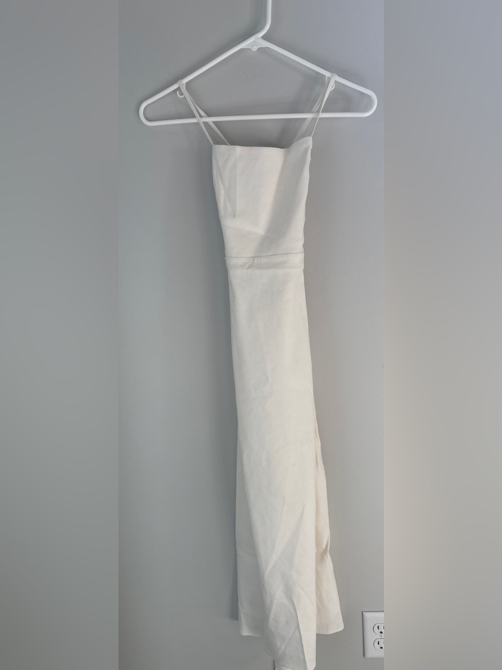 White Linen Adjustable Midi dress